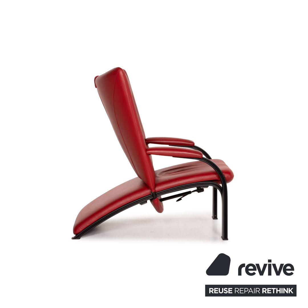 WK Wohnen Spot 698 Fauteuil en cuir Rouge Fonction de relaxation Fauteuil de relaxation