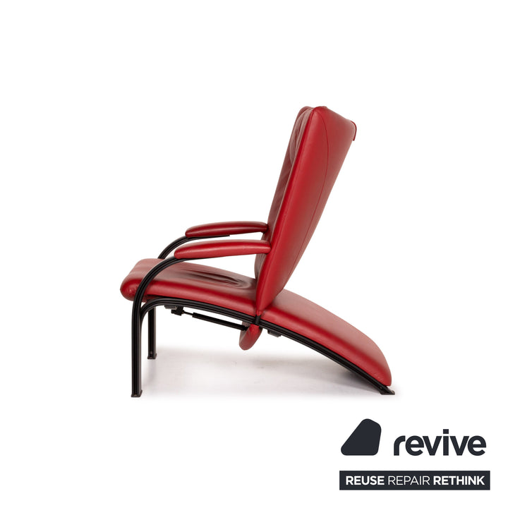 WK Wohnen Spot 698 Fauteuil en cuir Rouge Fonction de relaxation Fauteuil de relaxation