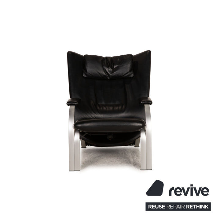 WK Wohnen Spot 698 Fauteuil en cuir noir Fonction fonction détente