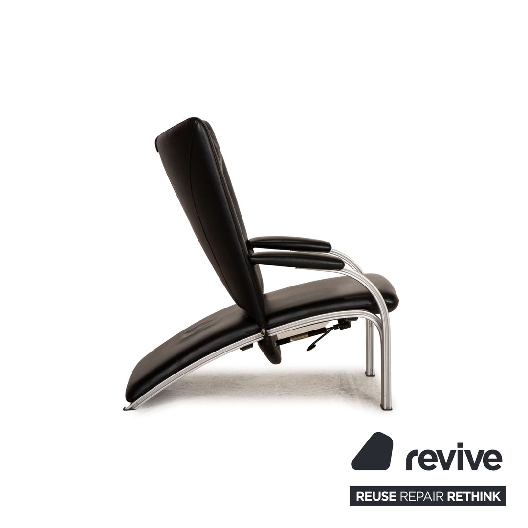WK Wohnen Spot 698 Fauteuil en cuir noir Fonction fonction détente