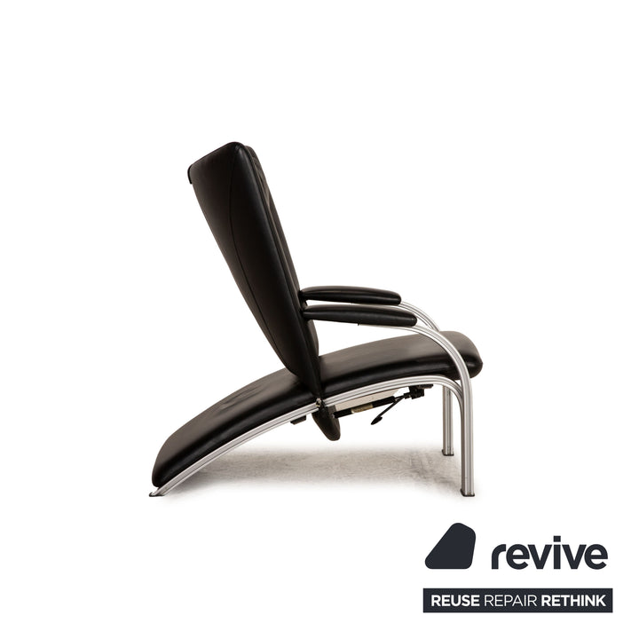 WK Wohnen Spot 698 Fauteuil en cuir noir Fonction fonction détente