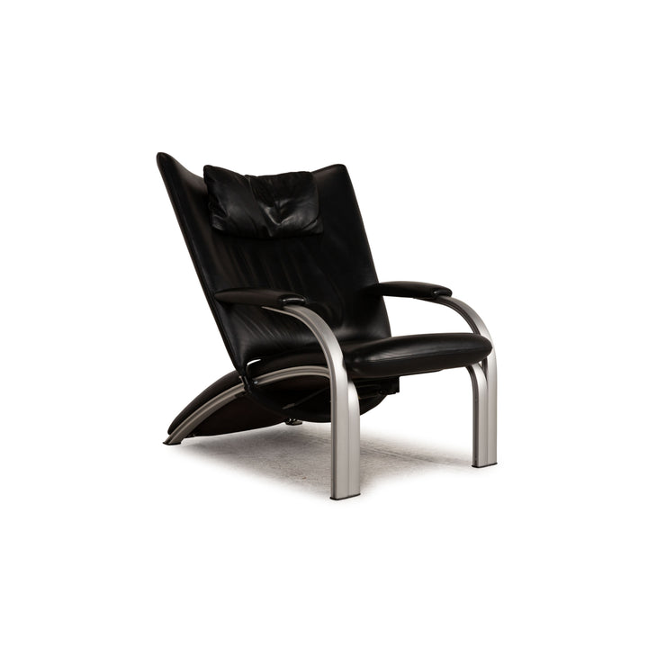 WK Wohnen Spot 698 Fauteuil en cuir noir Fonction fonction détente