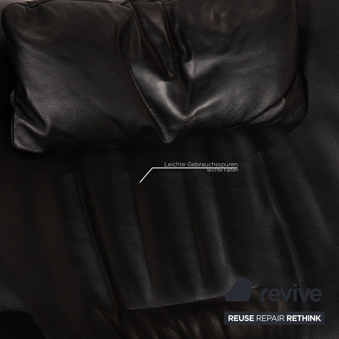 WK Wohnen Spot 698 Fauteuil en cuir noir Fonction fonction détente