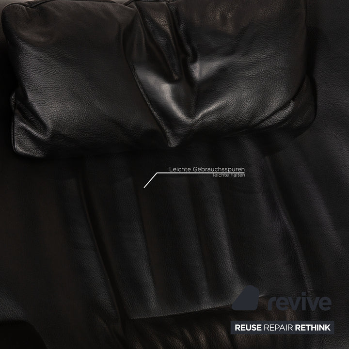 WK Wohnen Spot 698 Fauteuil en cuir noir Fonction fonction détente