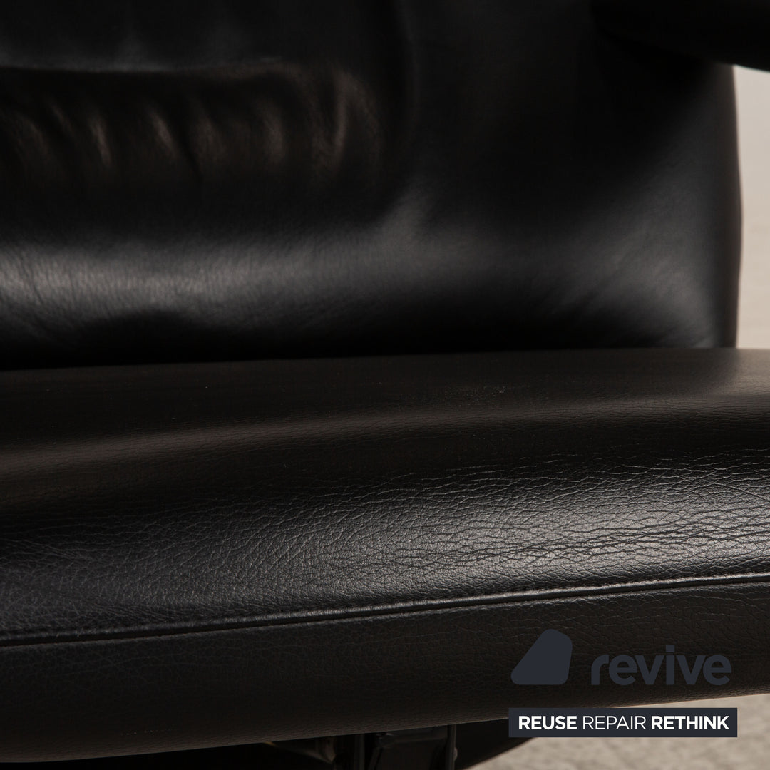 WK Wohnen Spot 698 Fauteuil en cuir noir Fonction fonction détente