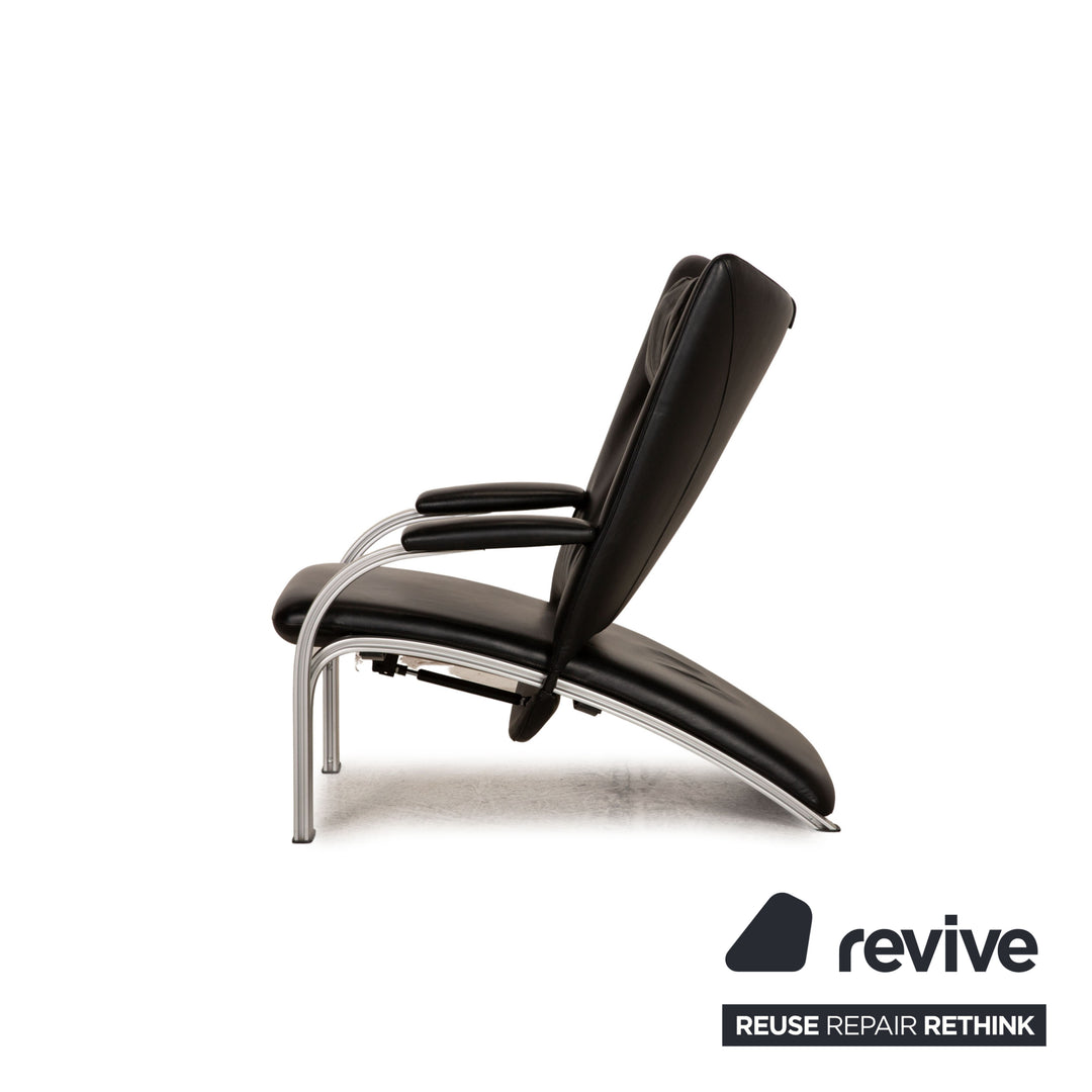 WK Wohnen Spot 698 Fauteuil en cuir noir Fonction fonction détente