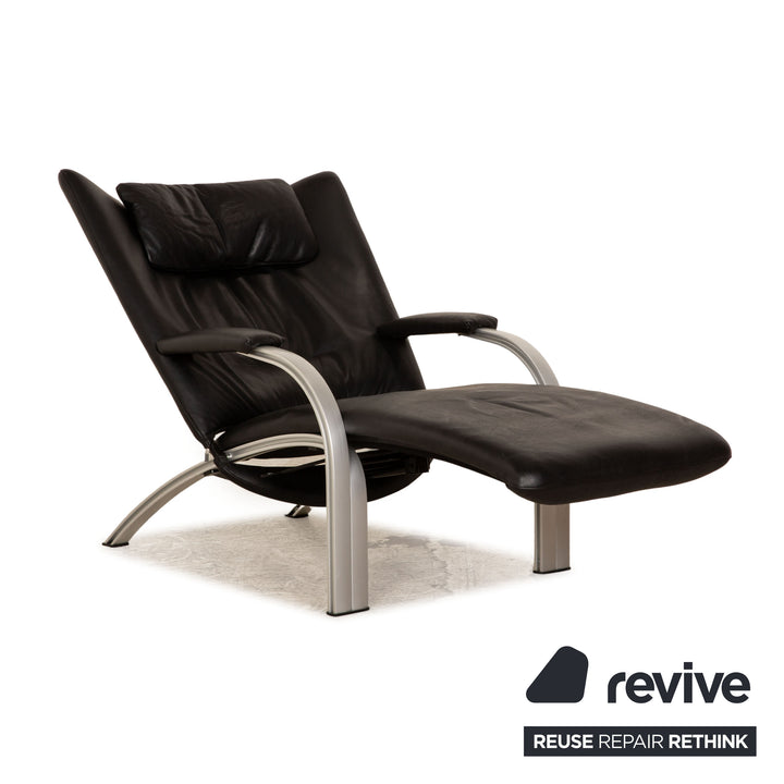 WK Wohnen Spot 698 Leather Armchair Black manual function
