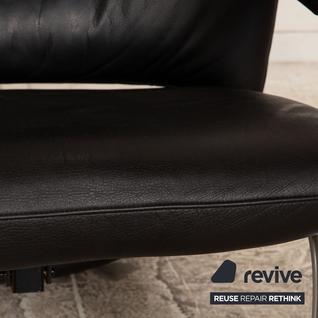 WK Wohnen Spot 698 Leather Armchair Black manual function