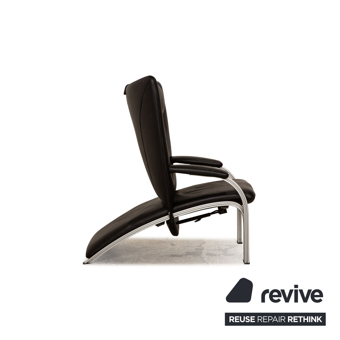 WK Wohnen Spot 698 Leather Armchair Black manual function
