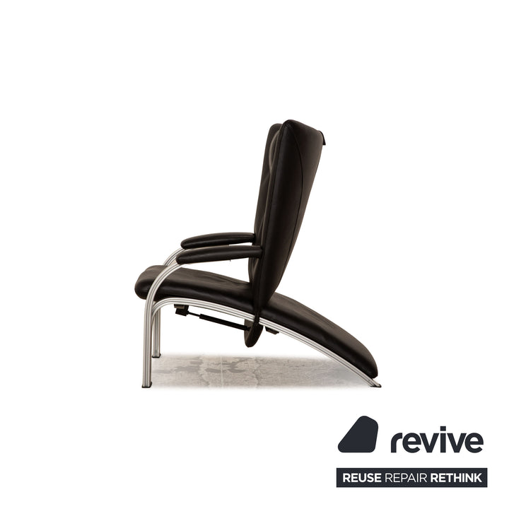 WK Wohnen Spot 698 Leather Armchair Black manual function