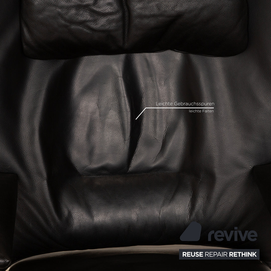 WK Wohnen Spot 698 Leather Armchair Black manual function