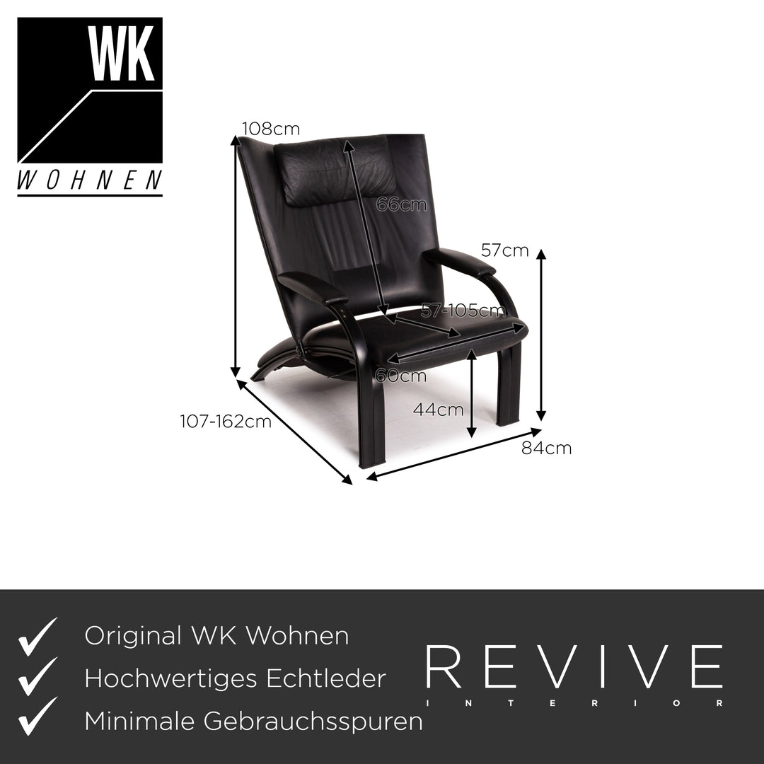 WK Wohnen Spot 698 Leder Sessel Schwarz Relaxfunktion Funktion Relaxsessel