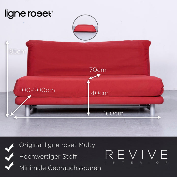 Ligne roset Canapé design Multy en tissu rouge trois places - Caractéristique # 6386