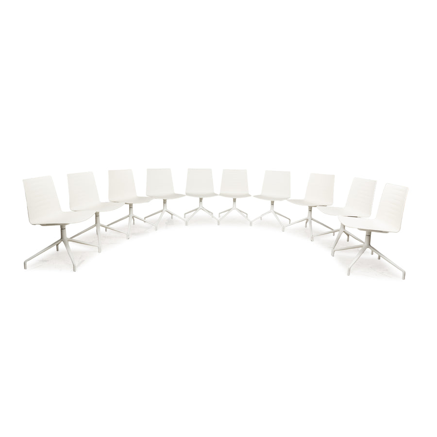 10-piece chair set Andreu World plastic chair white cream manual function set