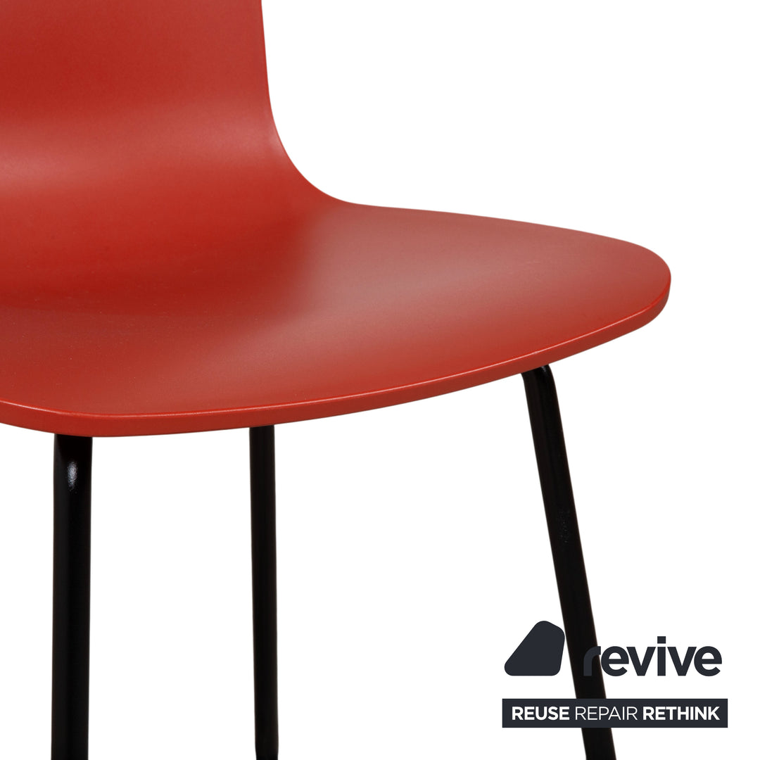 12er Set Vitra HAL RE Tube Kunststoff Stuhl Schwarz pulverbeschichtet