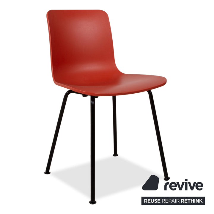 12er Set Vitra HAL RE Tube Kunststoff Stuhl Schwarz pulverbeschichtet
