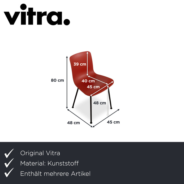12er Set Vitra HAL RE Tube Kunststoff Stuhl Schwarz pulverbeschichtet