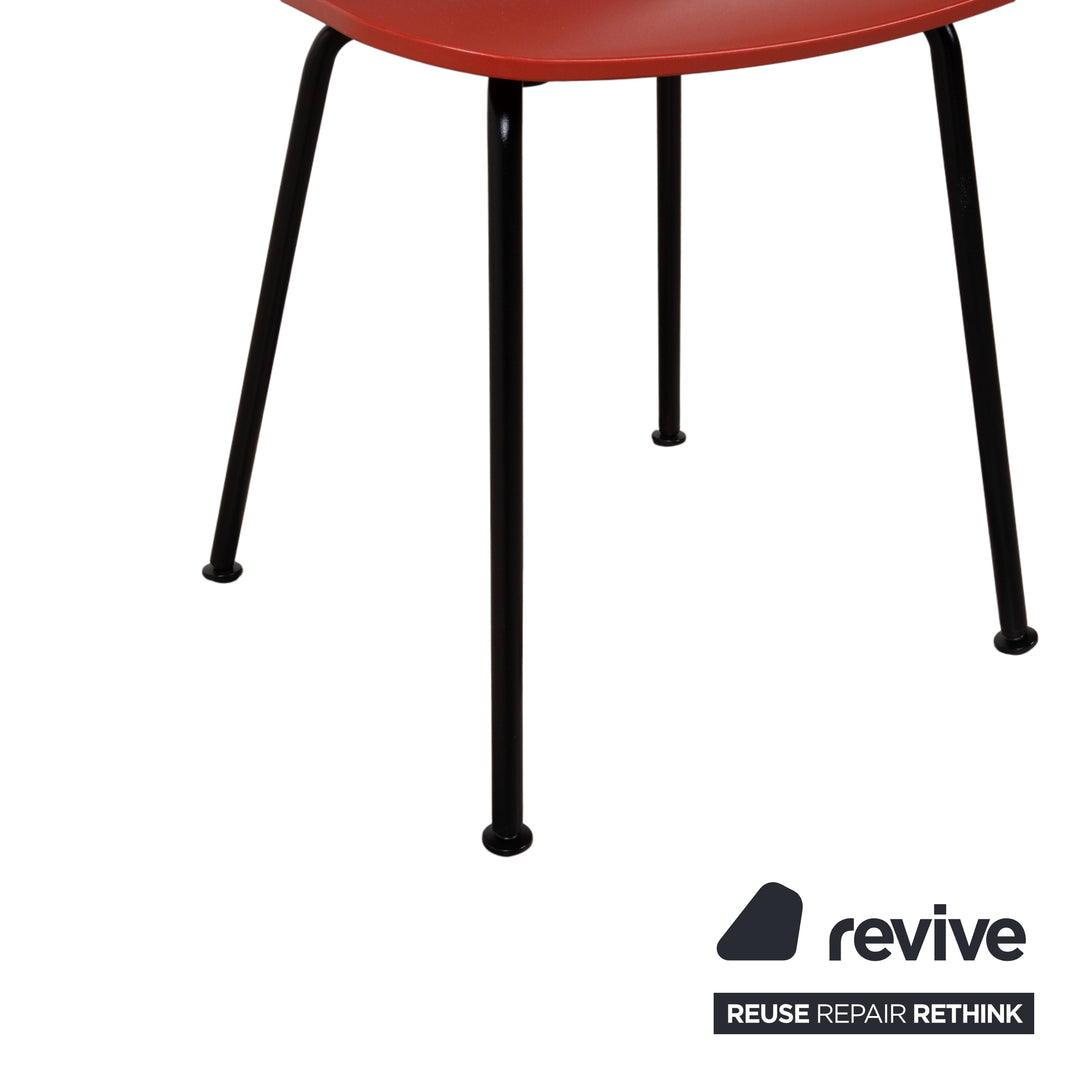 12er Set Vitra HAL RE Tube Kunststoff Stuhl Schwarz pulverbeschichtet