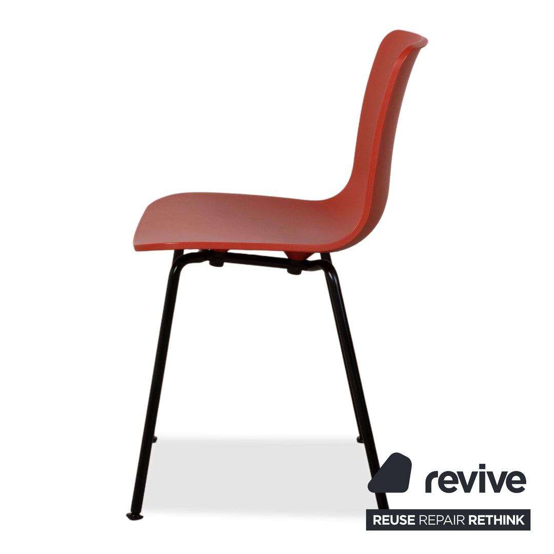12er Set Vitra HAL RE Tube Kunststoff Stuhl Schwarz pulverbeschichtet
