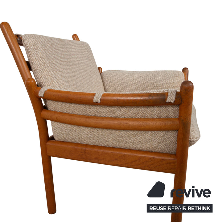 Fauteuil danois vintage Mid-Century en teck "Genius" de CFC Silkeborg de 1975 par Illum Wikkelsø, marron avec revêtement en tissu gris (Pondus 5)