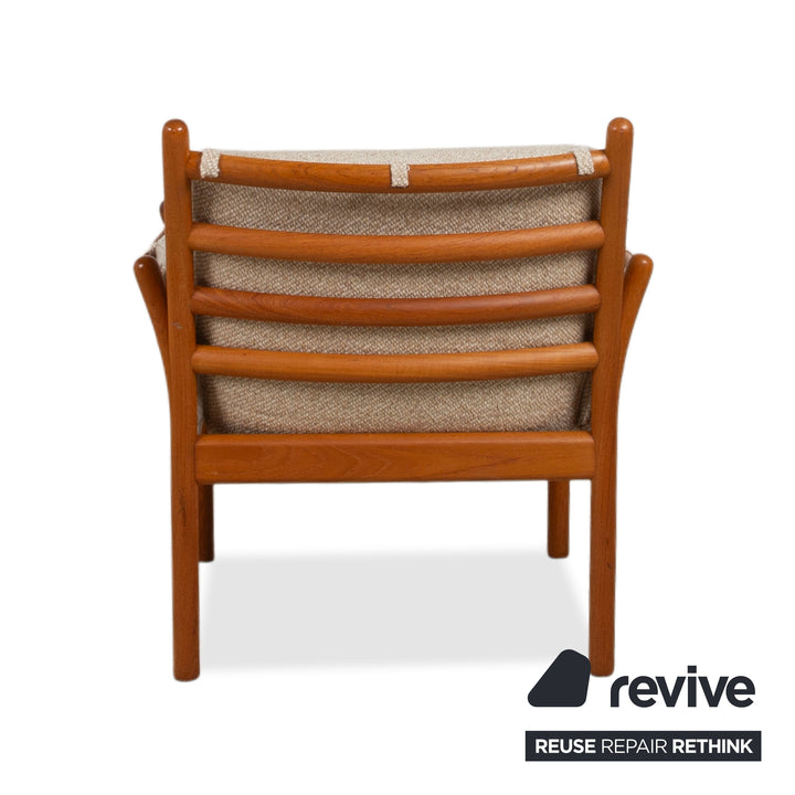 Fauteuil danois vintage Mid-Century en teck "Genius" de CFC Silkeborg de 1975 par Illum Wikkelsø, marron avec revêtement en tissu gris (Pondus 5)