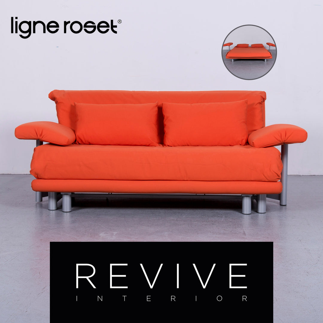 Ligne Roset Multy Designer Stoff Sofa Orange Couch Schlafsofa Funktion inkl. Armlehnen