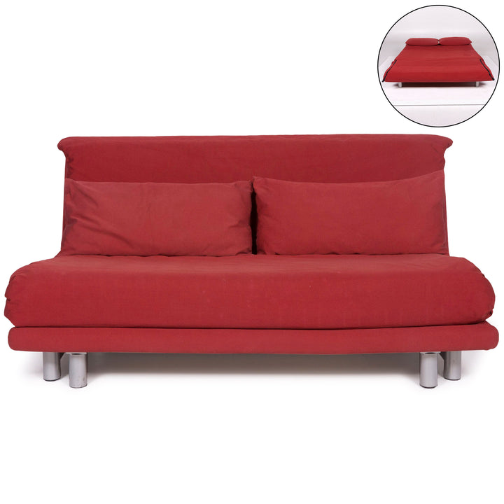 ligne roset Multy Stoff Sofa Rot Dreisitzer Schlaffunktion #11755