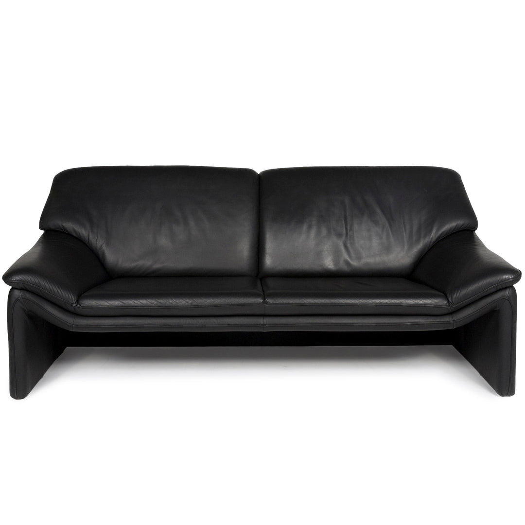 Laauser Atlanta Leder Sofa Schwarz Dreisitzer Couch