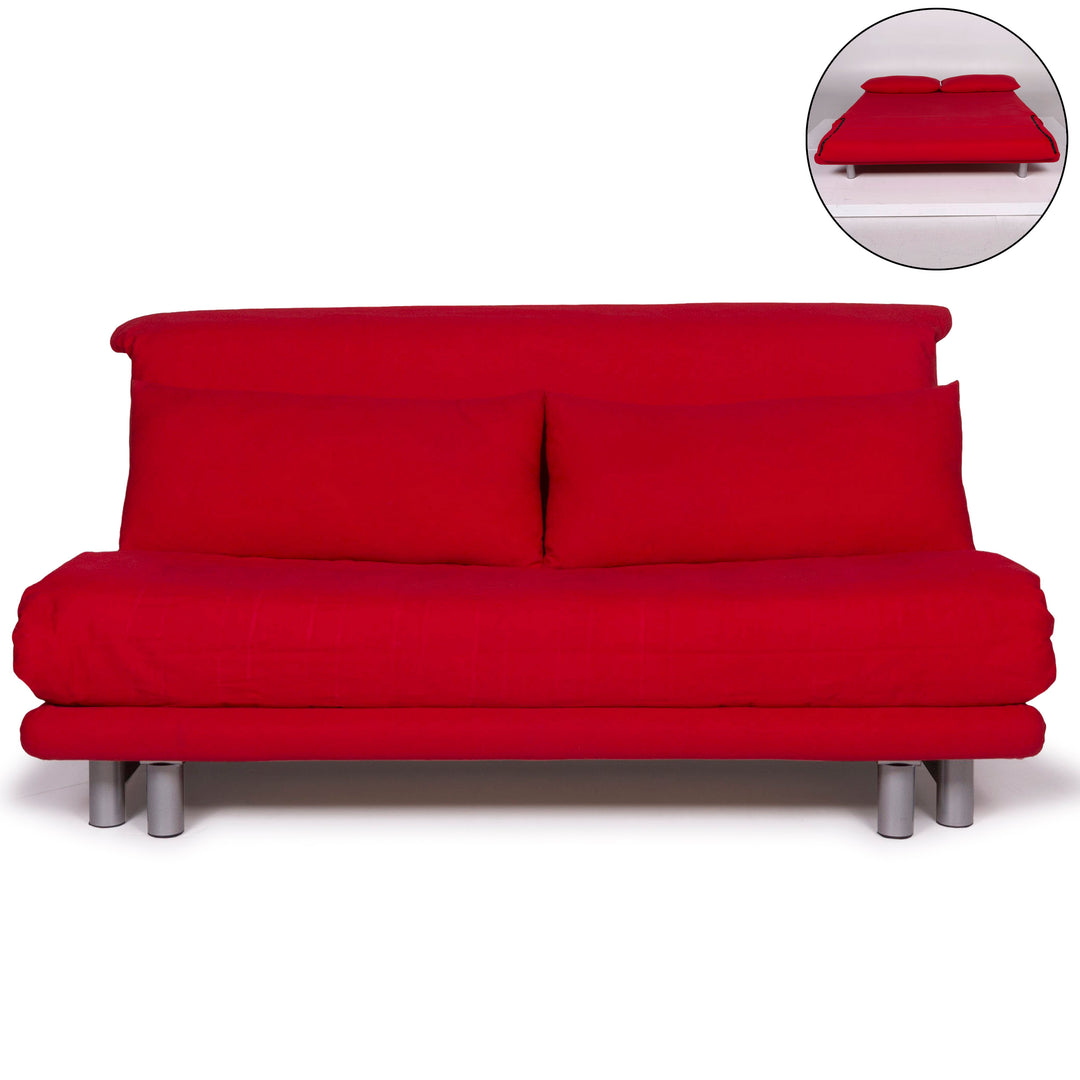 ligne roset Multy Stoff Sofa Rot Dreisitzer Schlaffunktion #11571