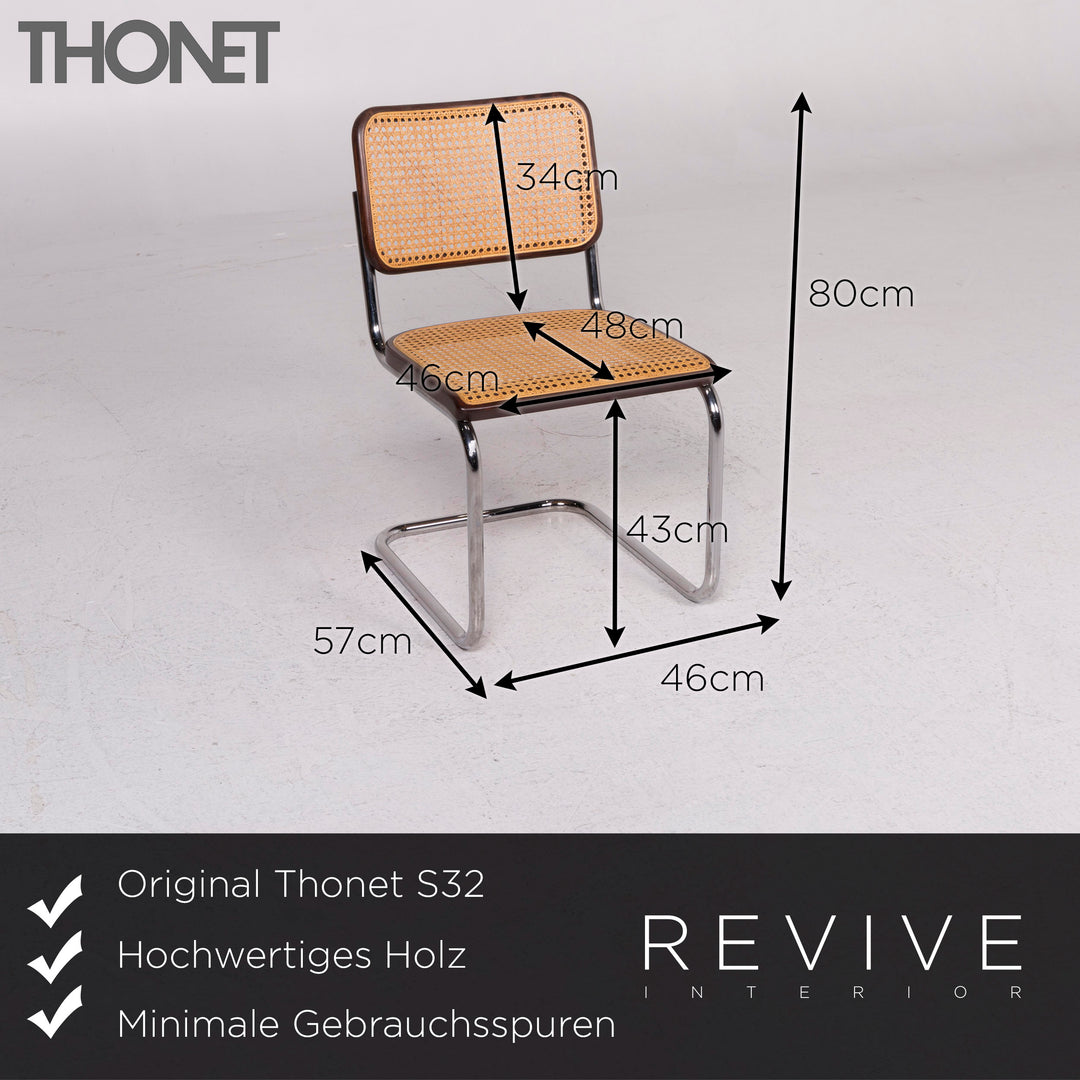 Thonet S32 Holz Stuhl Beige Metall #11968