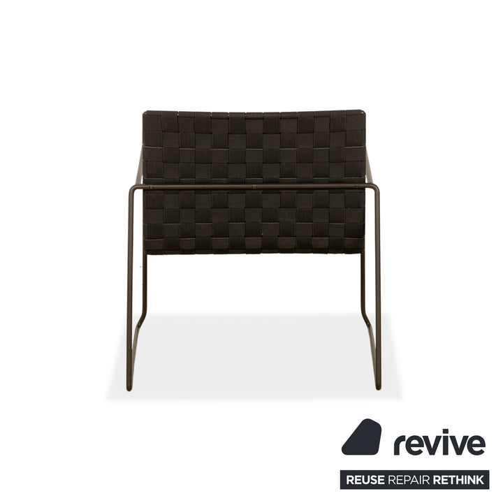 2er Garnitur Andreu World Trenza Metall Sessel Schwarz Dunkelbraun Outdoor Gartenmöbel