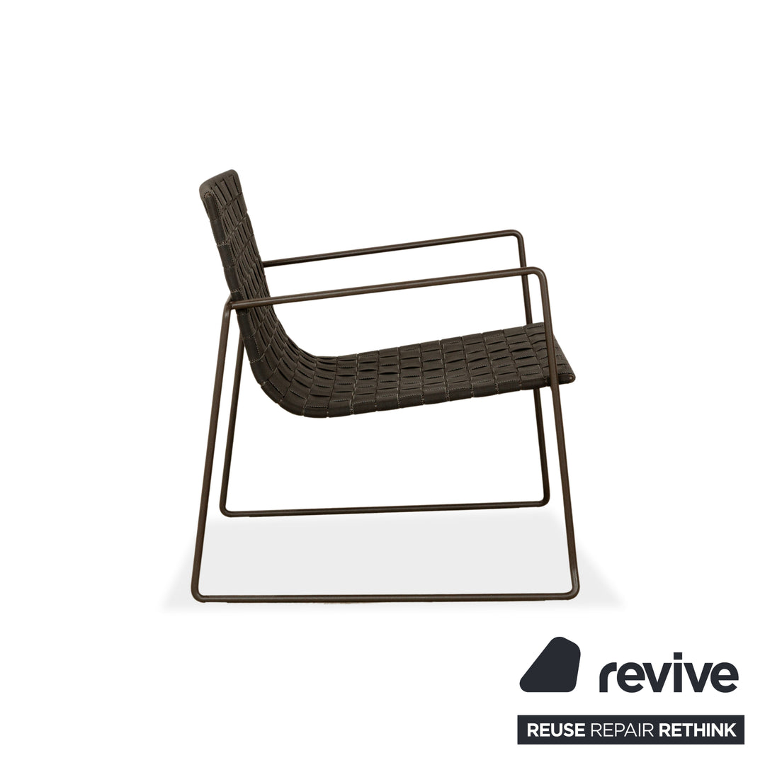 2er Garnitur Andreu World Trenza Metall Sessel Schwarz Dunkelbraun Outdoor Gartenmöbel