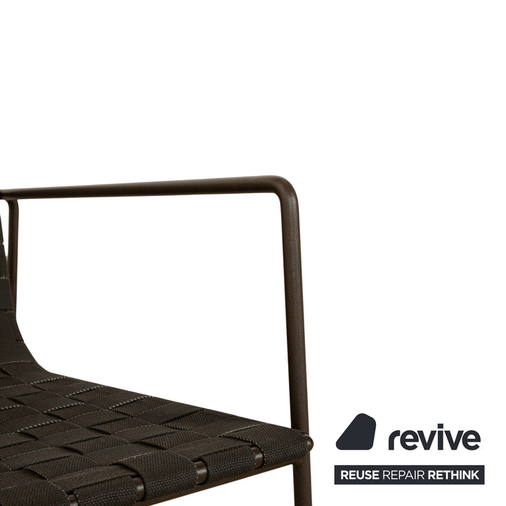 2er Garnitur Andreu World Trenza Metall Sessel Schwarz Dunkelbraun Outdoor Gartenmöbel