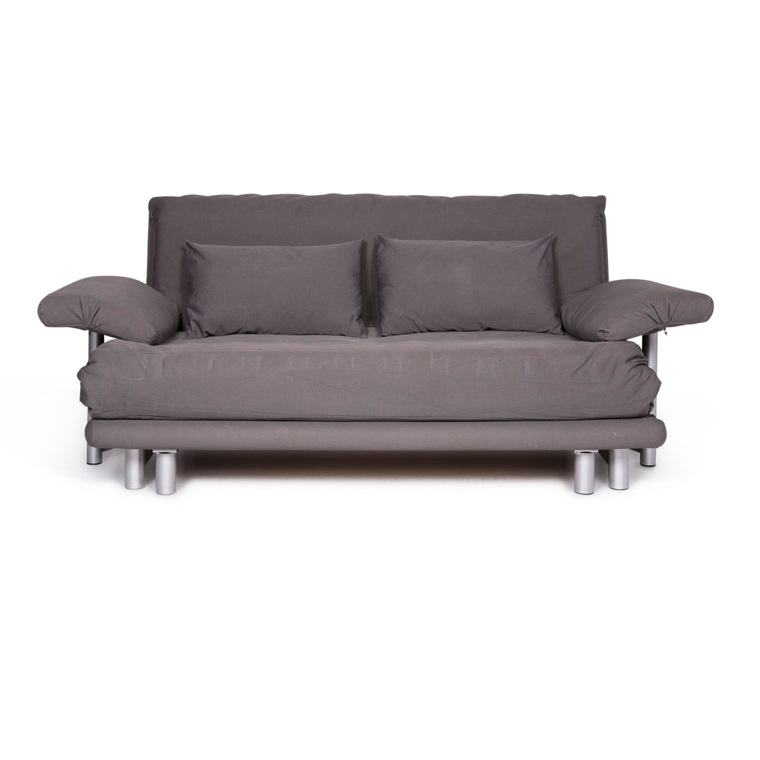 Ligne Roset Multy Designer Fabric Sofa Gray Three Seater Sofa Bed Couch #9215