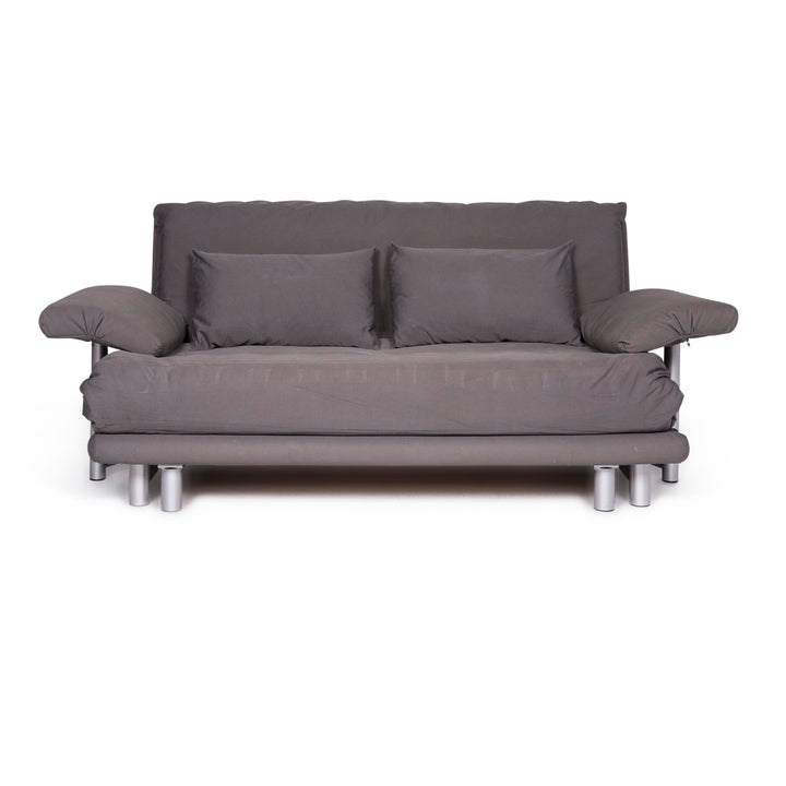 Ligne Roset Multy Designer Fabric Sofa Gray Three Seater Sofa Bed Couch #9215