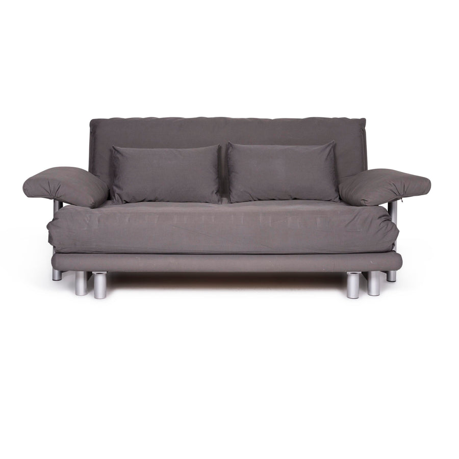 Ligne Roset Multy Designer Fabric Sofa Gray Three Seater Sofa Bed Couch #9215