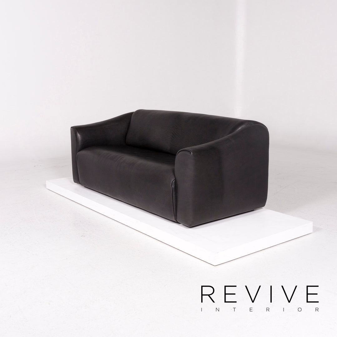 de Sede DS 47 leather sofa black two-seater function couch #12100