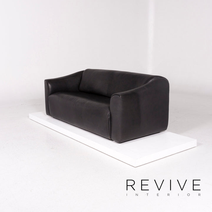 de Sede DS 47 leather sofa black two-seater function couch #12100