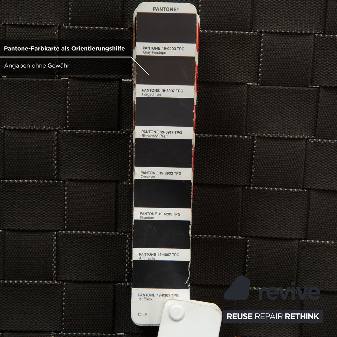 Ensemble de 4 chaises en métal Andreu World Trenza, brun anthracite, avec accoudoirs