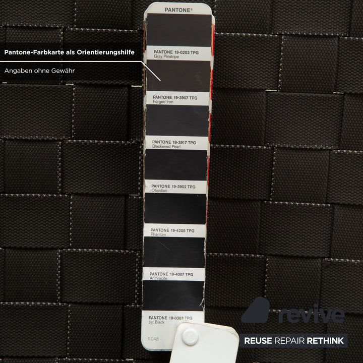 Ensemble de 4 chaises en métal Andreu World Trenza, brun anthracite, avec accoudoirs