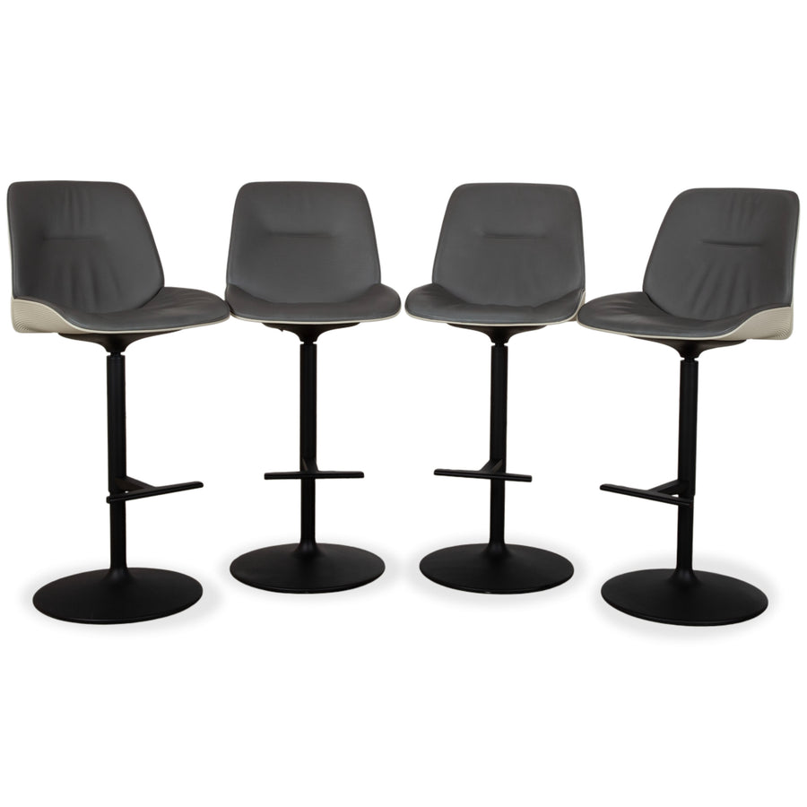 4er Garnitur Andrew World Nuez Leder Stuhl Grau manuelle Funktion Barhocker