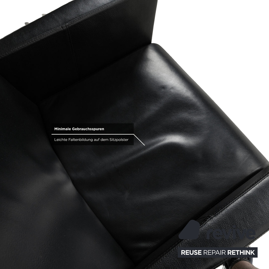 4er Garnitur Artanova Leder Stuhl Schwarz inkl. Rollen