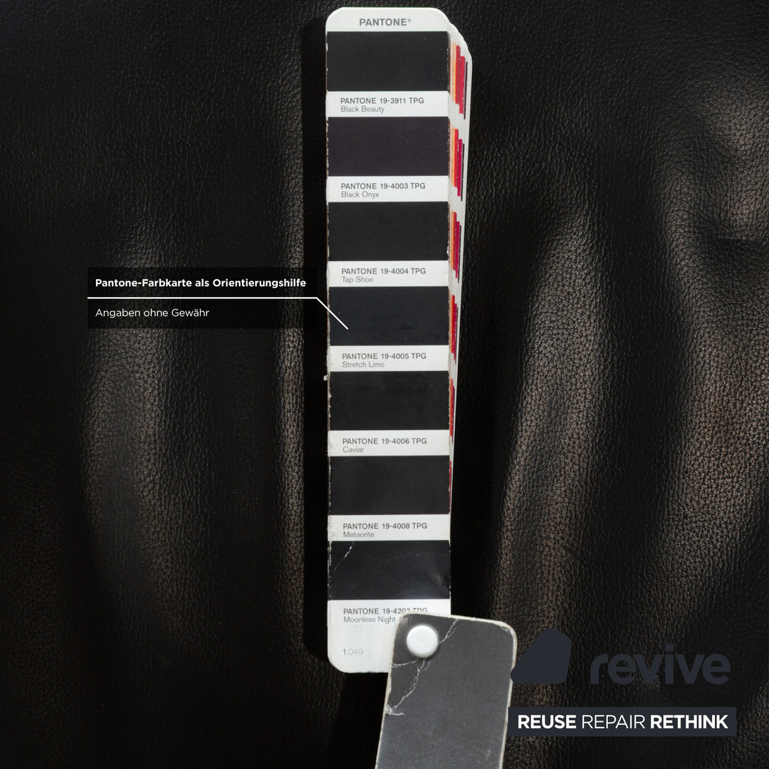 Lot de 4 chaises Artanova en cuir noir avec roulettes