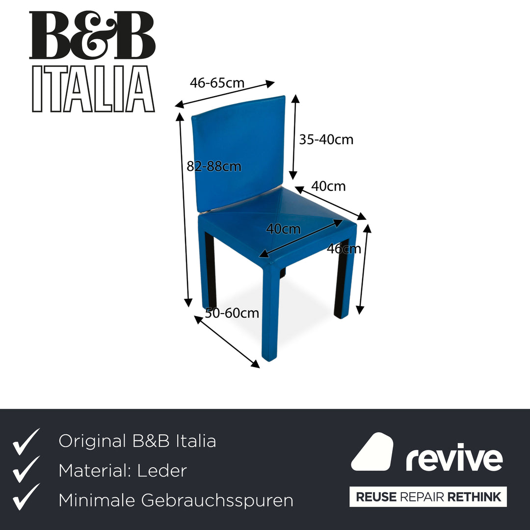 4er Garnitur B&B Italia Arcadia Leder Stuhl Blau Schwarz