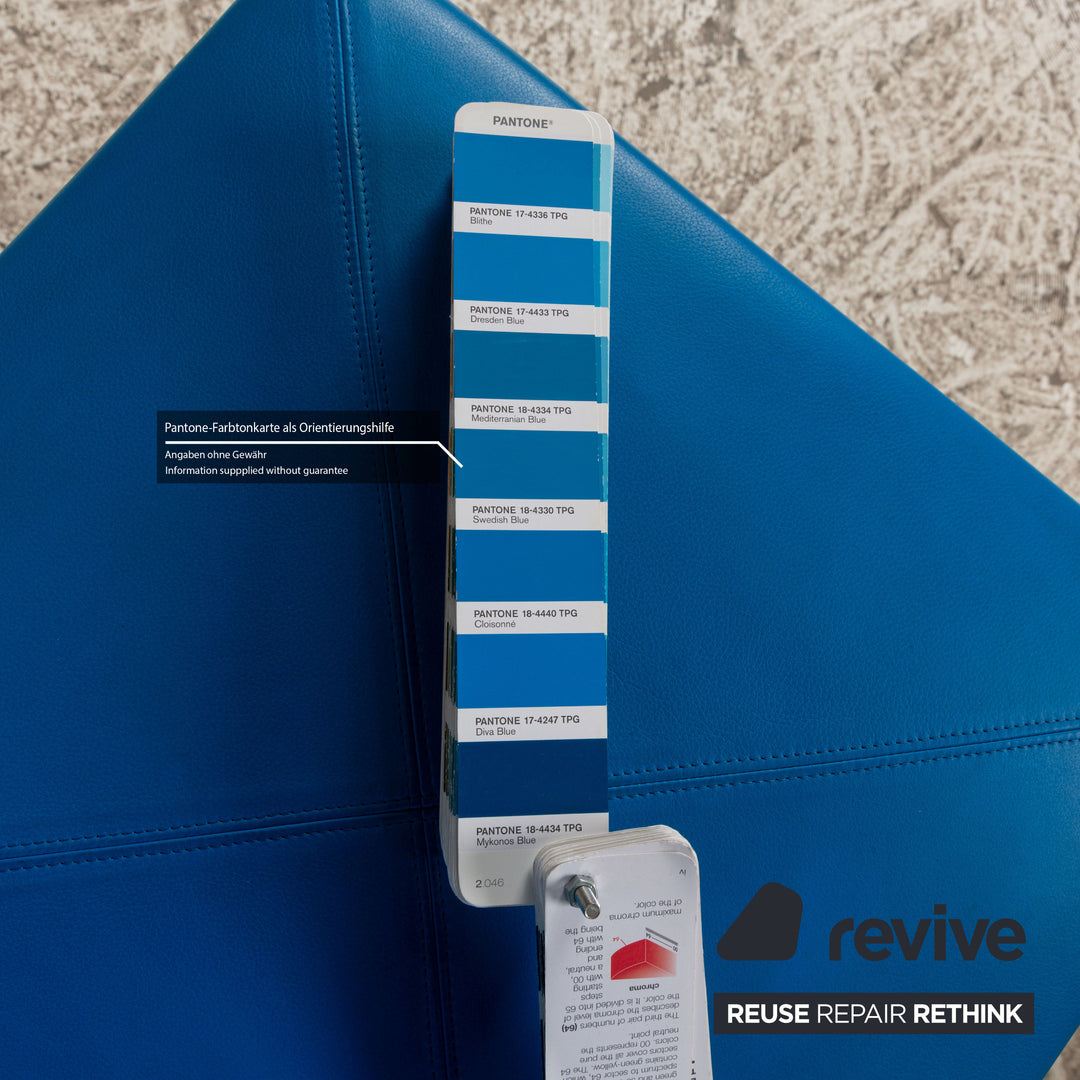 4er Garnitur B&B Italia Arcadia Leder Stuhl Blau Schwarz