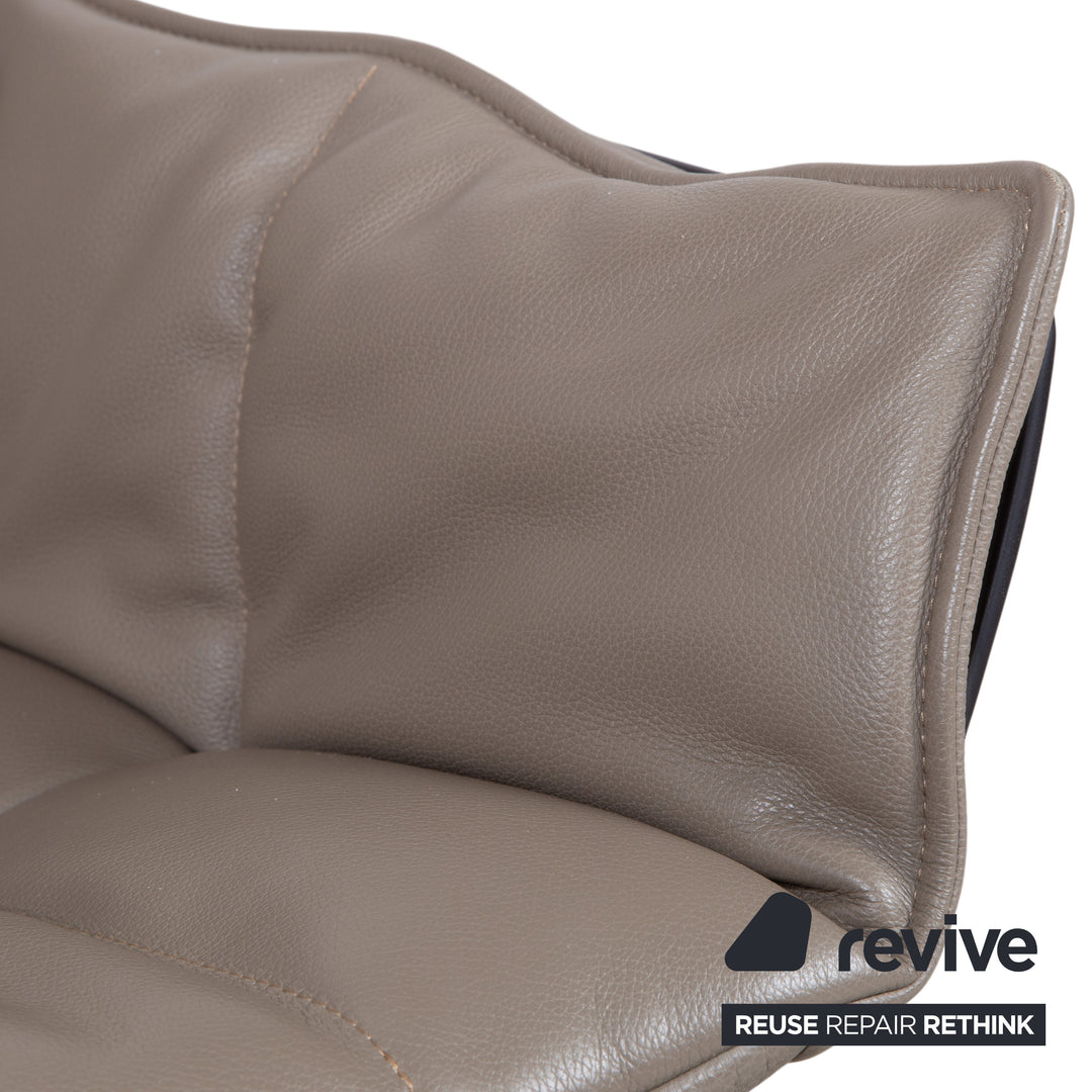 4er Garnitur B&B Italia Husk Leder Stuhl Braun Taupe Beige