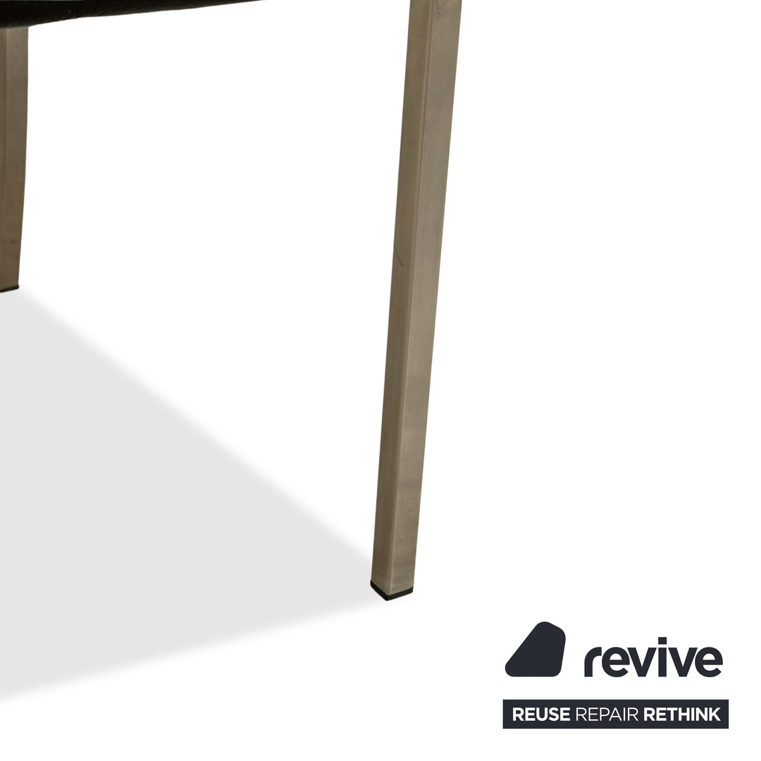 4er Garnitur bert plantagie ARC-E Leder Stuhl Anthrazit Schwarz Esszimmer