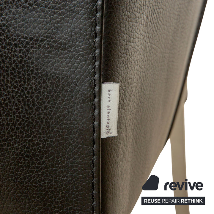 4er Garnitur bert plantagie ARC-E Leder Stuhl Anthrazit Schwarz Esszimmer