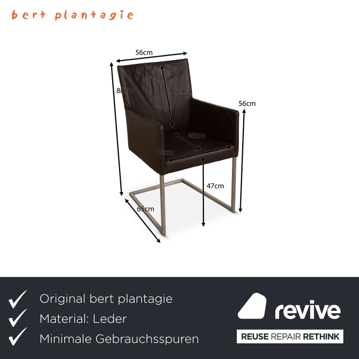 4er Garnitur bert plantagie ARC-E Leder Stuhl Braun