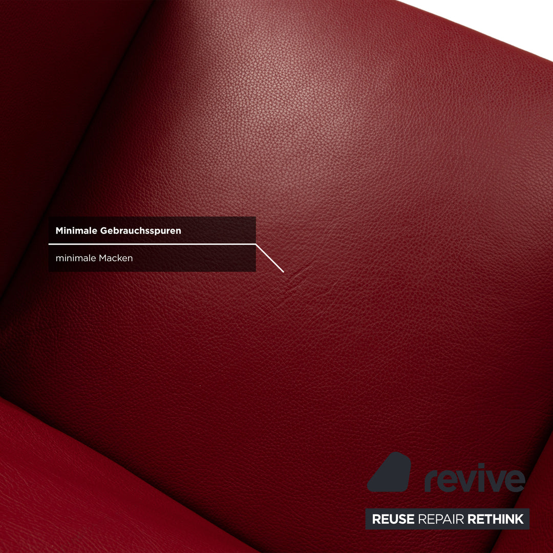 4er Garnitur bert plantagie ARC-E Leder Stuhl Rot Esszimmer